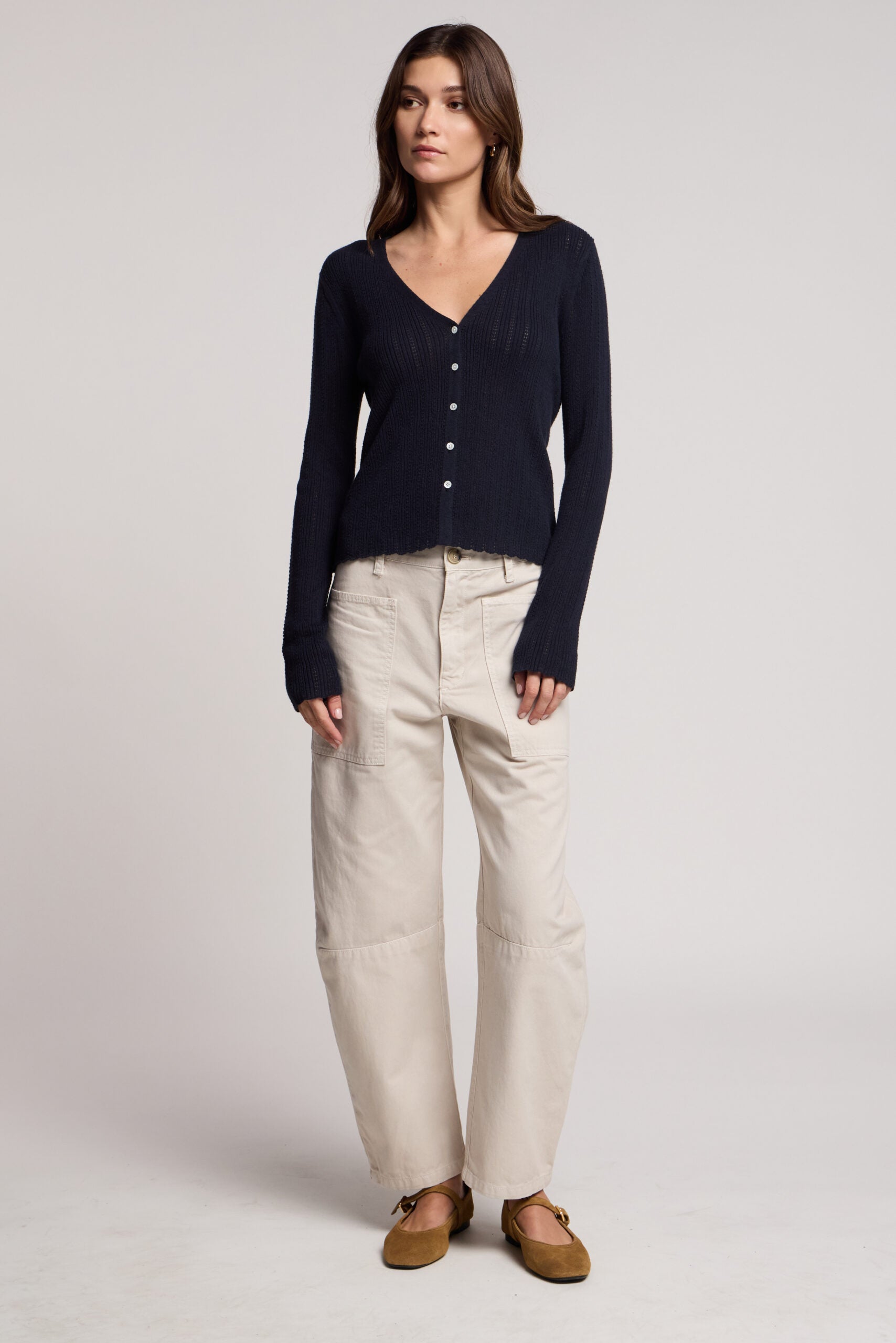 Velvet - Ottilie Cardigan in Navy