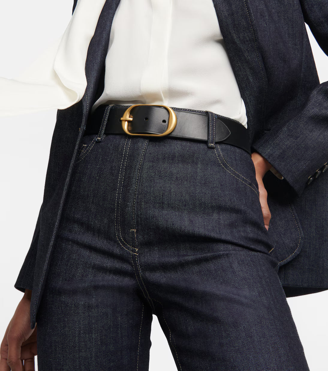 Nili Lotan - Nili belt in Black w/brass buckle