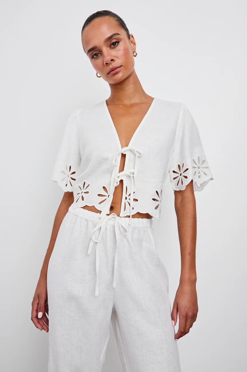 Rails - Pari Top in White Eyelet