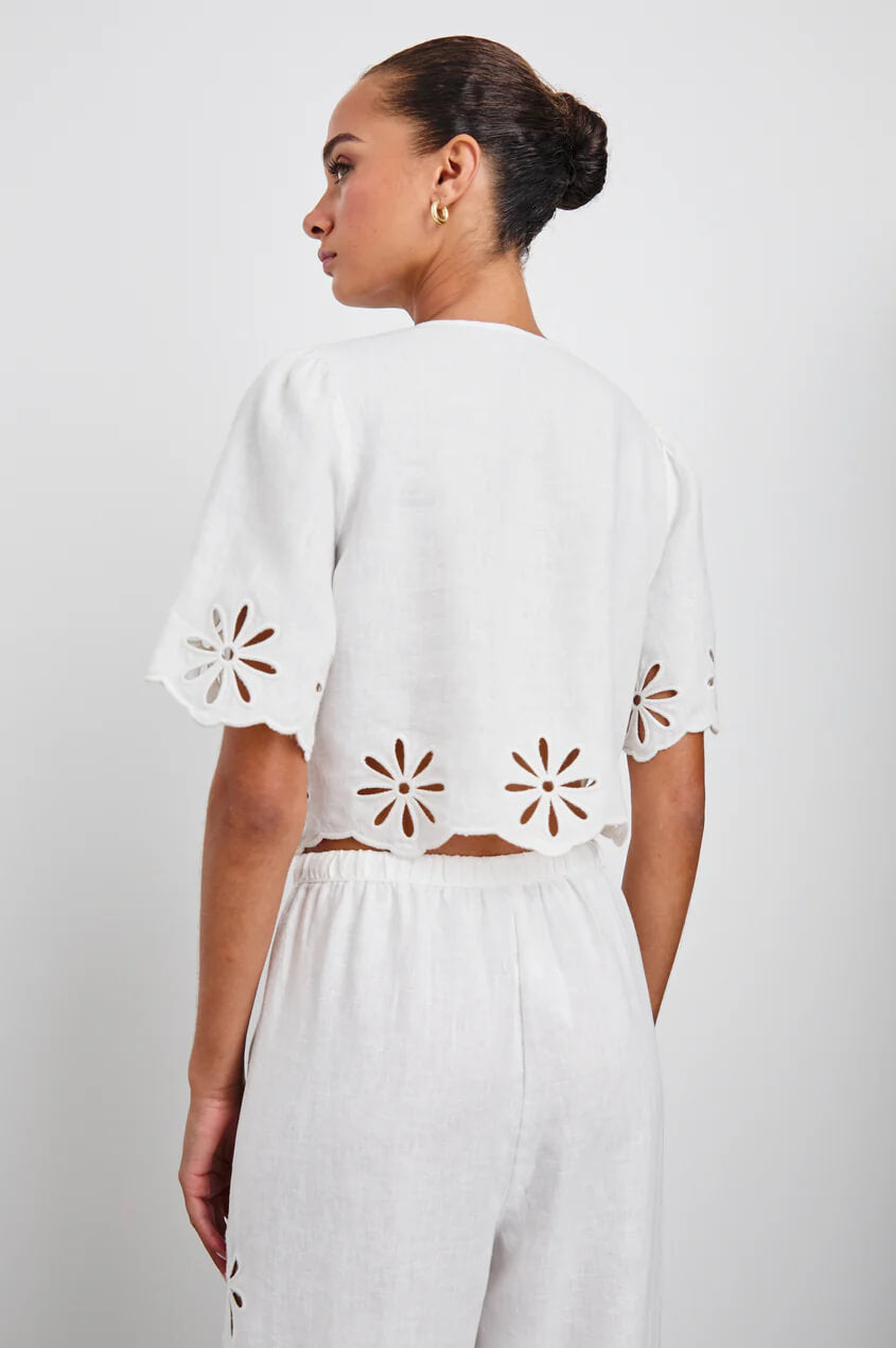 Rails - Pari Top in White Eyelet