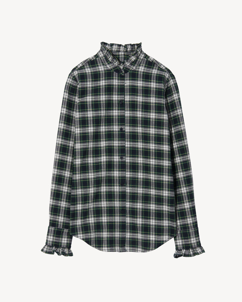 Nili Lotan - Lydia Shirt in Ivory Green Plaid