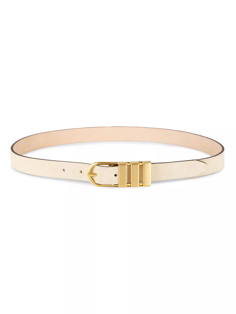 rag & bone's Porto belt is crafted of smooth suede and features a buckled silhouette.