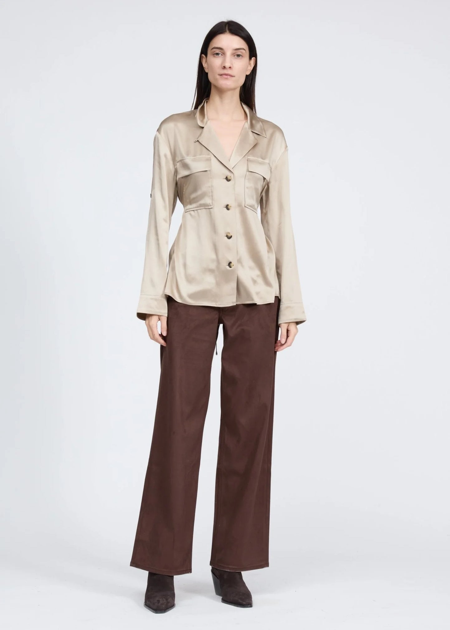 Rag & Bone - Sonny Silk Blouse in Sand