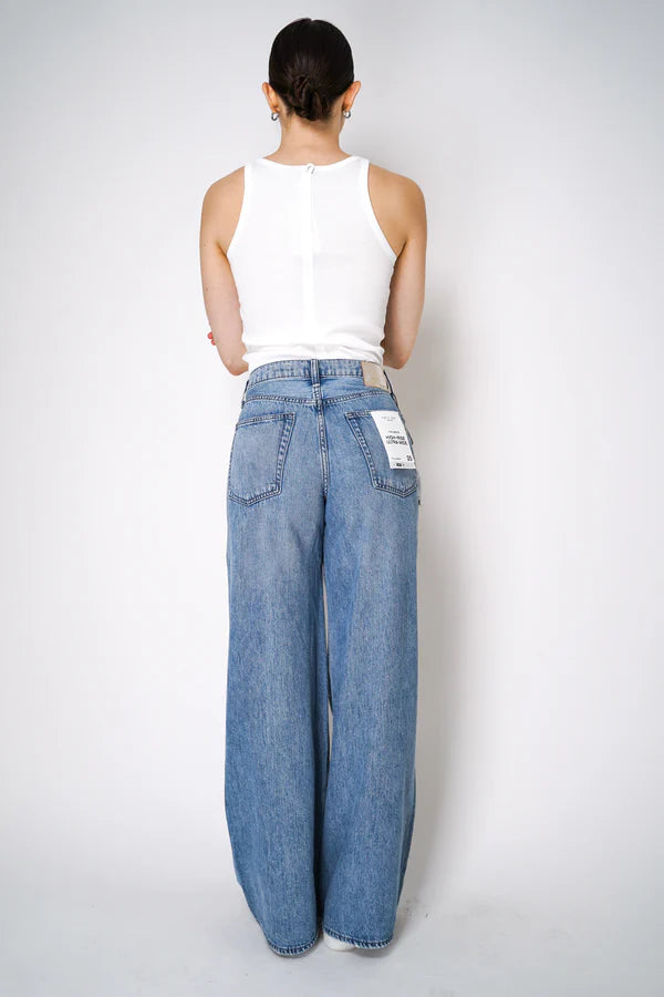 Rag & Bone - Sofie High rise Full length wide pant in mali with jewels