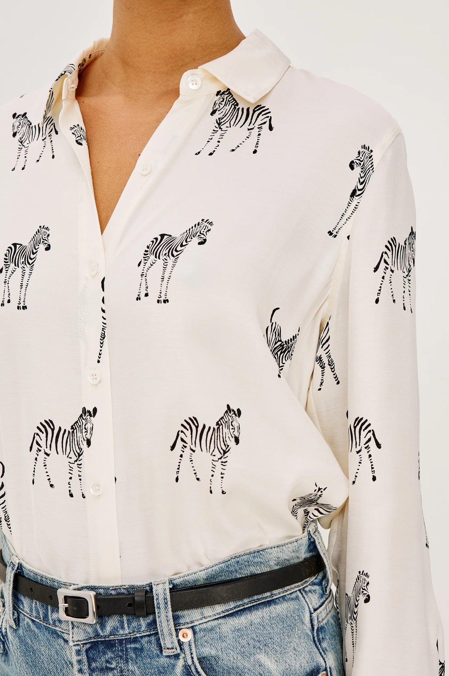 Rails - Saige Shirt in Ivory Zebra