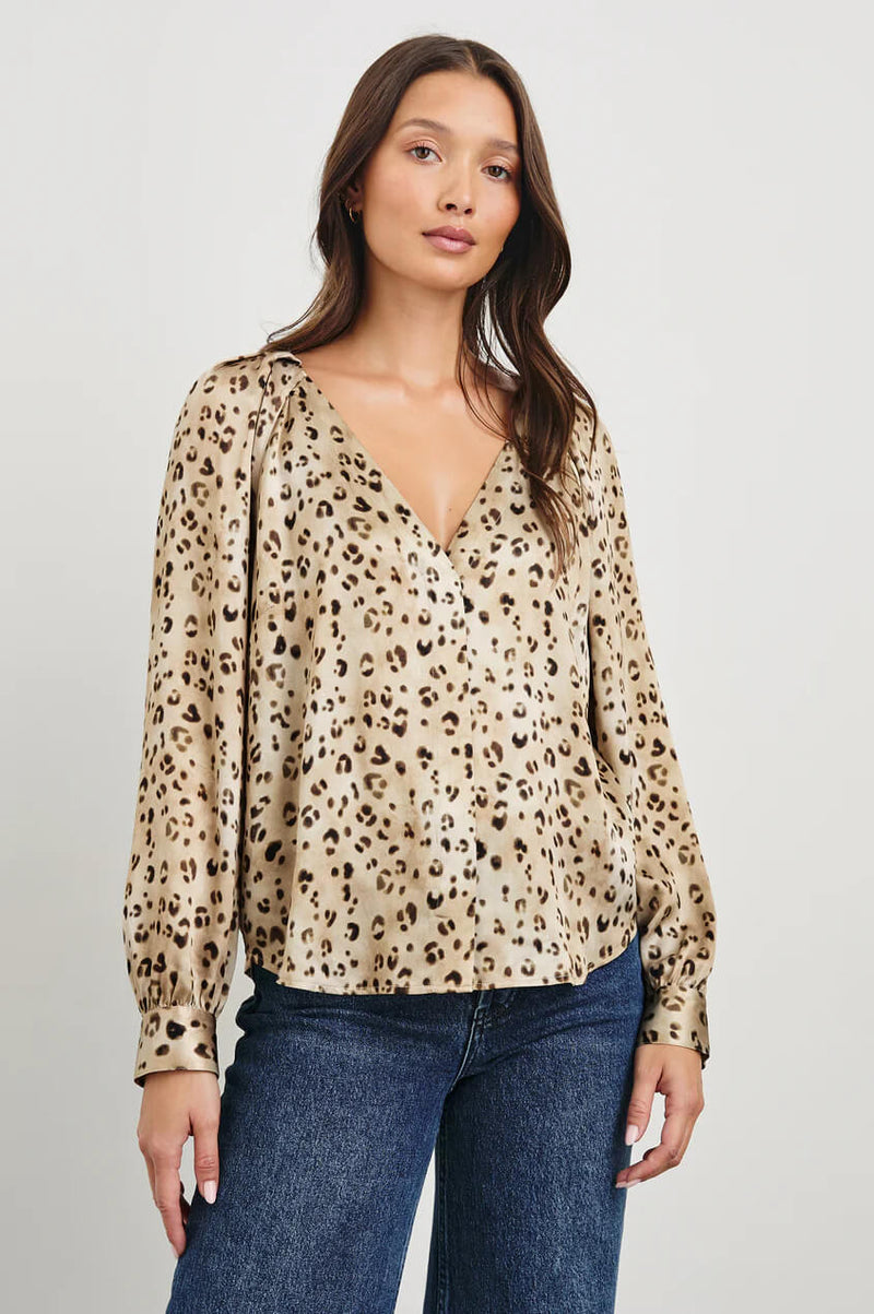 Rails - Sandra shirt in Champagne leopard