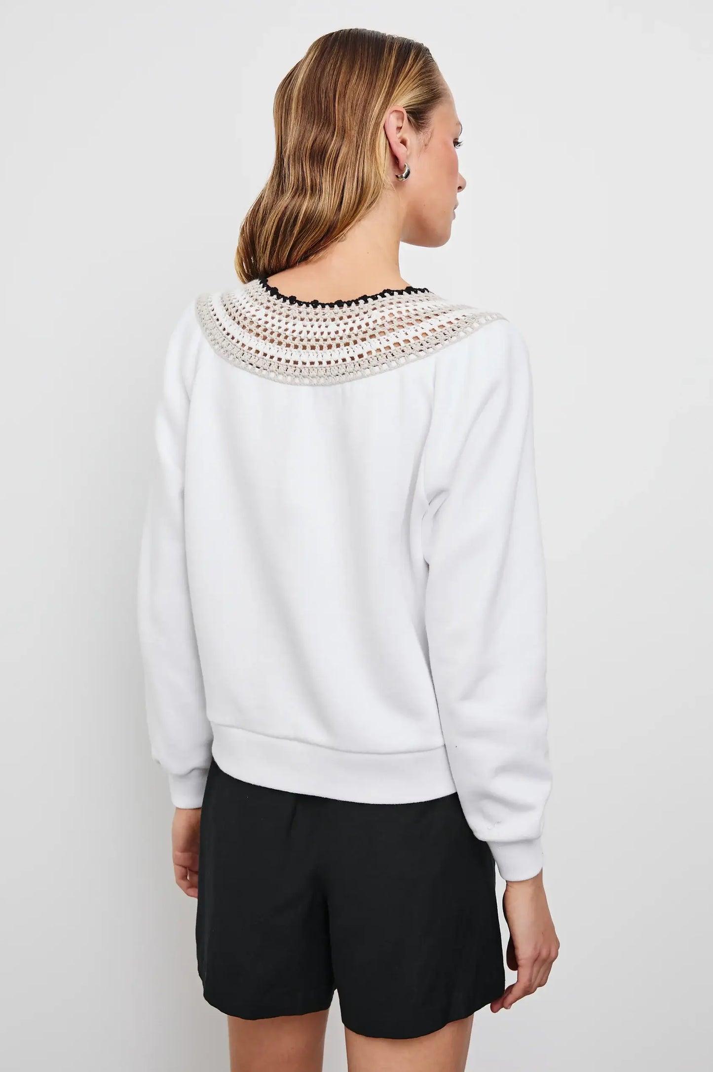 Rails - Sava Sweatshirt in Ivory with Crochet