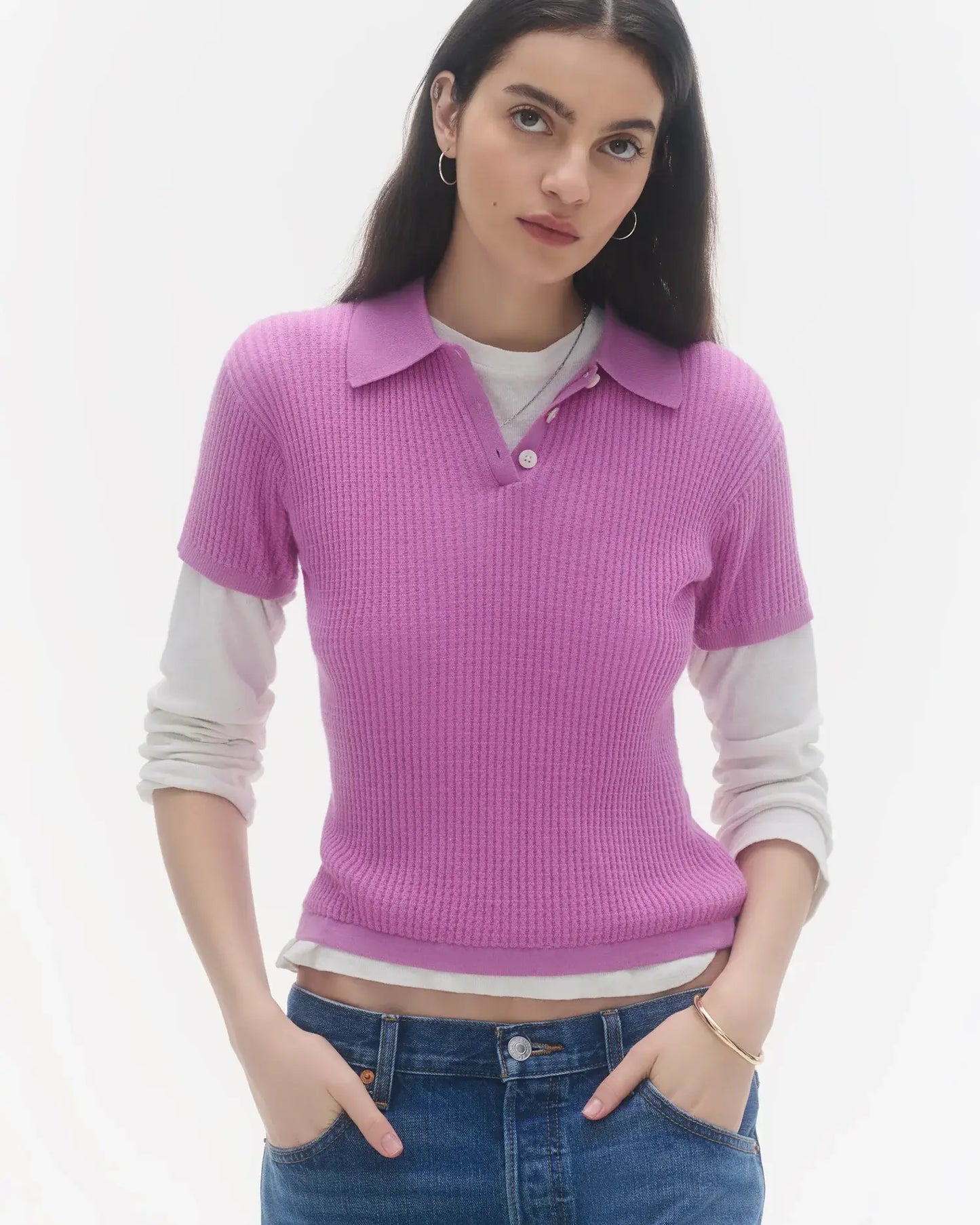 Shrunken Polo in Fuchsia