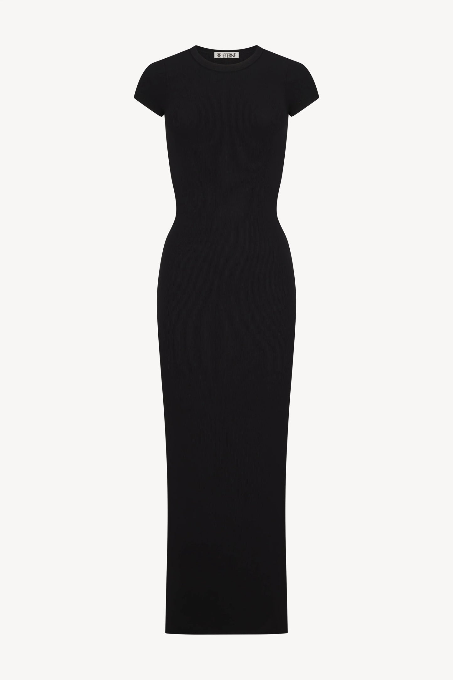 Eterne - Cap Sleeve Maxi Dress in Black
