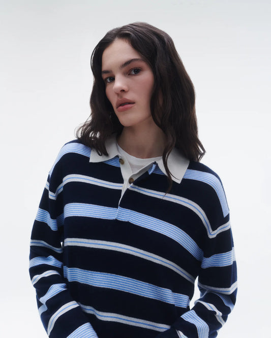 Guest in Residence - Striped Rugby Shirt in Midnight Combo