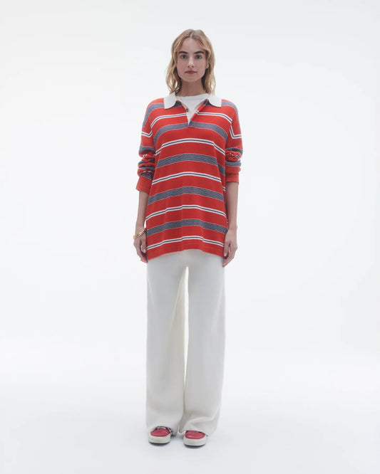 Guest in Residence - Striped Rugby Shirt in Cherry Combo