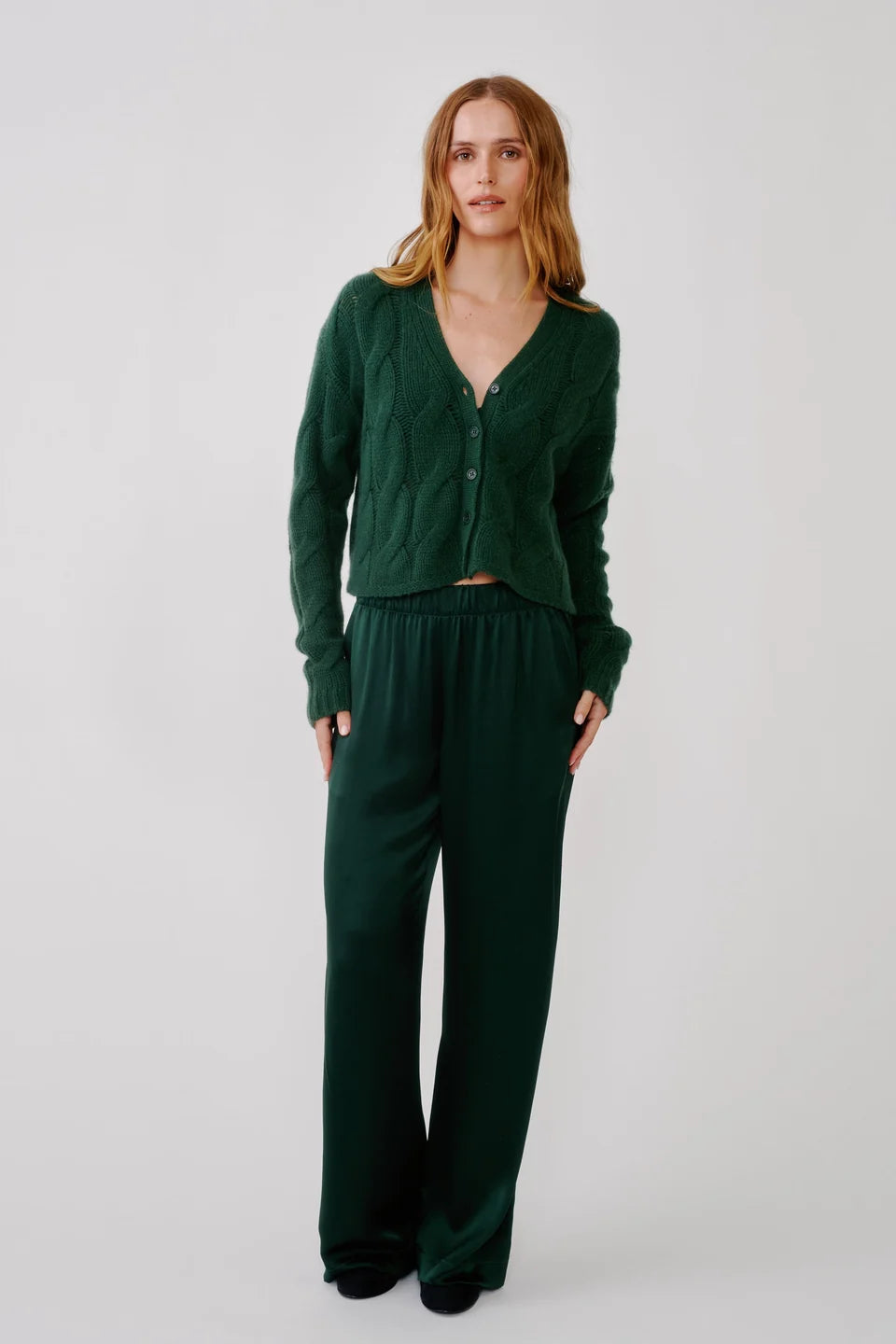 SABLYN - Brynn Silk Pant in Hunter green