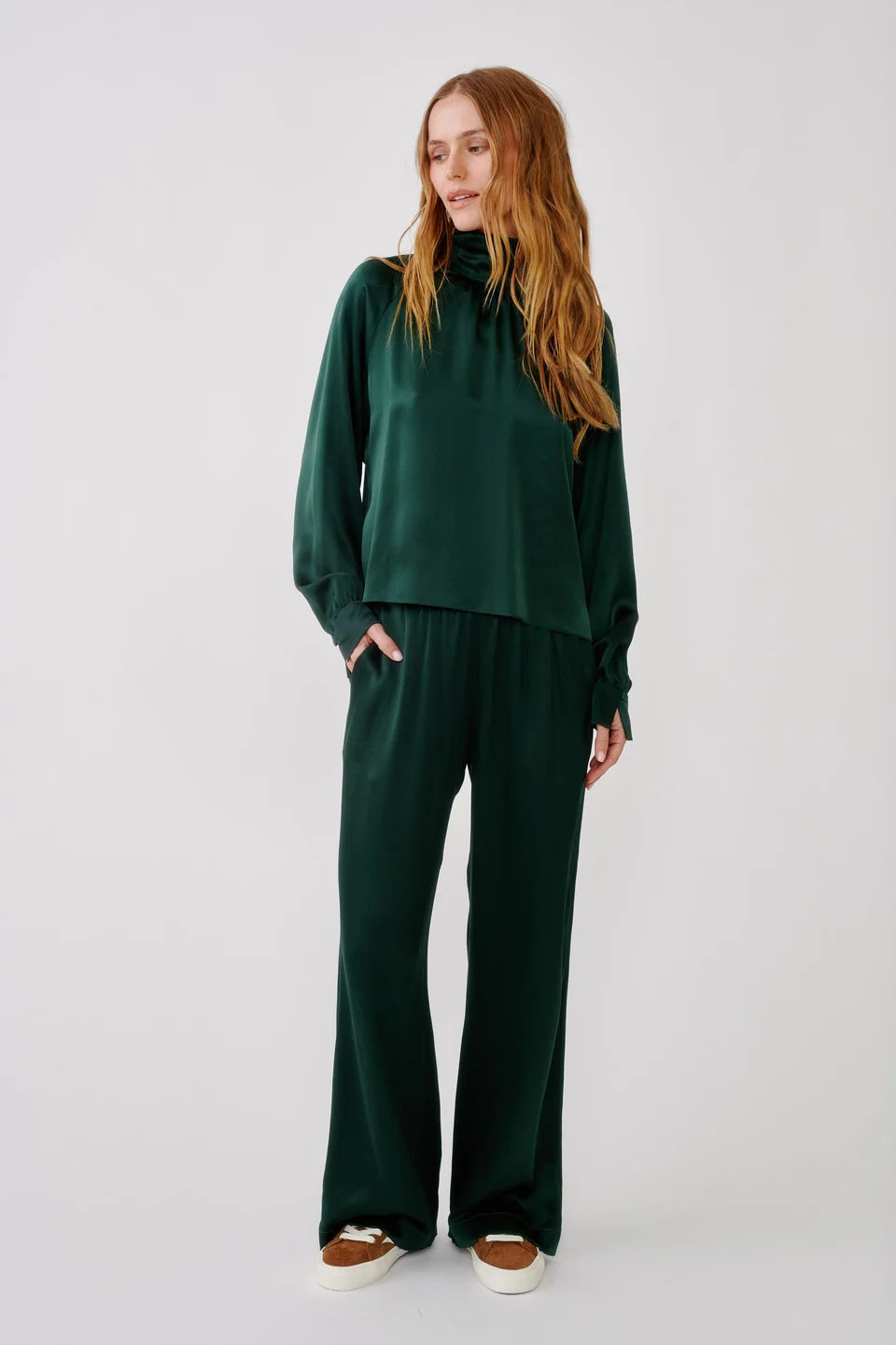 SABLYN - Nadine Silk blouse in Hunter green