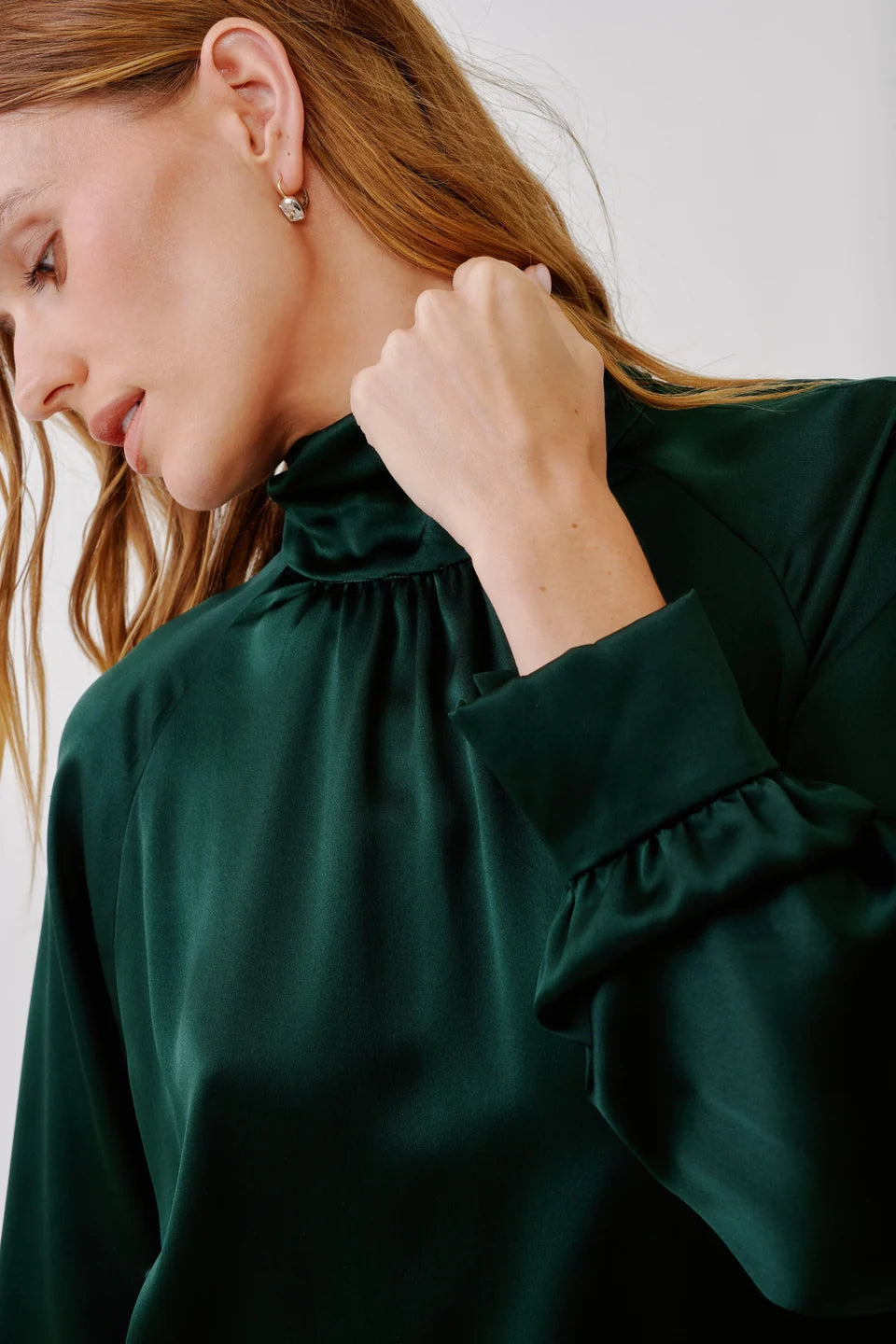 SABLYN - Nadine Silk blouse in Hunter green
