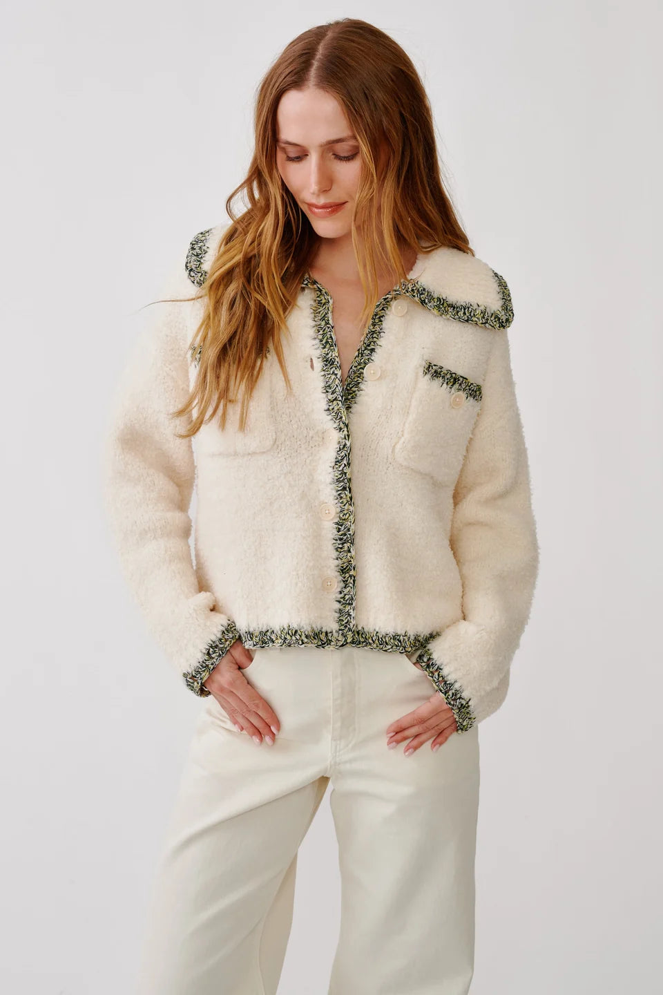 Sablyn - Phoebe knit jacket in gardenia