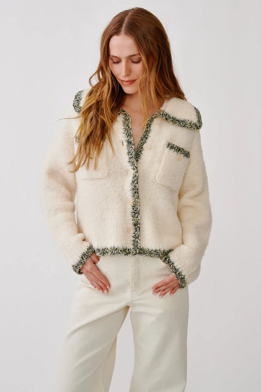Sablyn - Phoebe knit jacket in gardenia