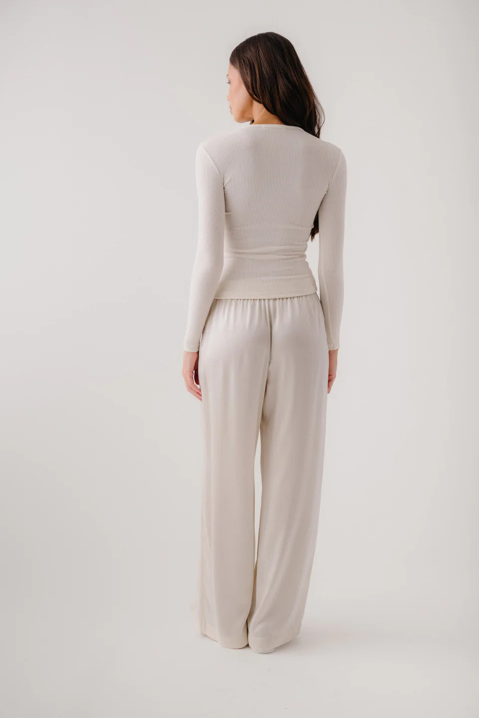 Sablyn - Brynn High rise Silk pant in Gardenia