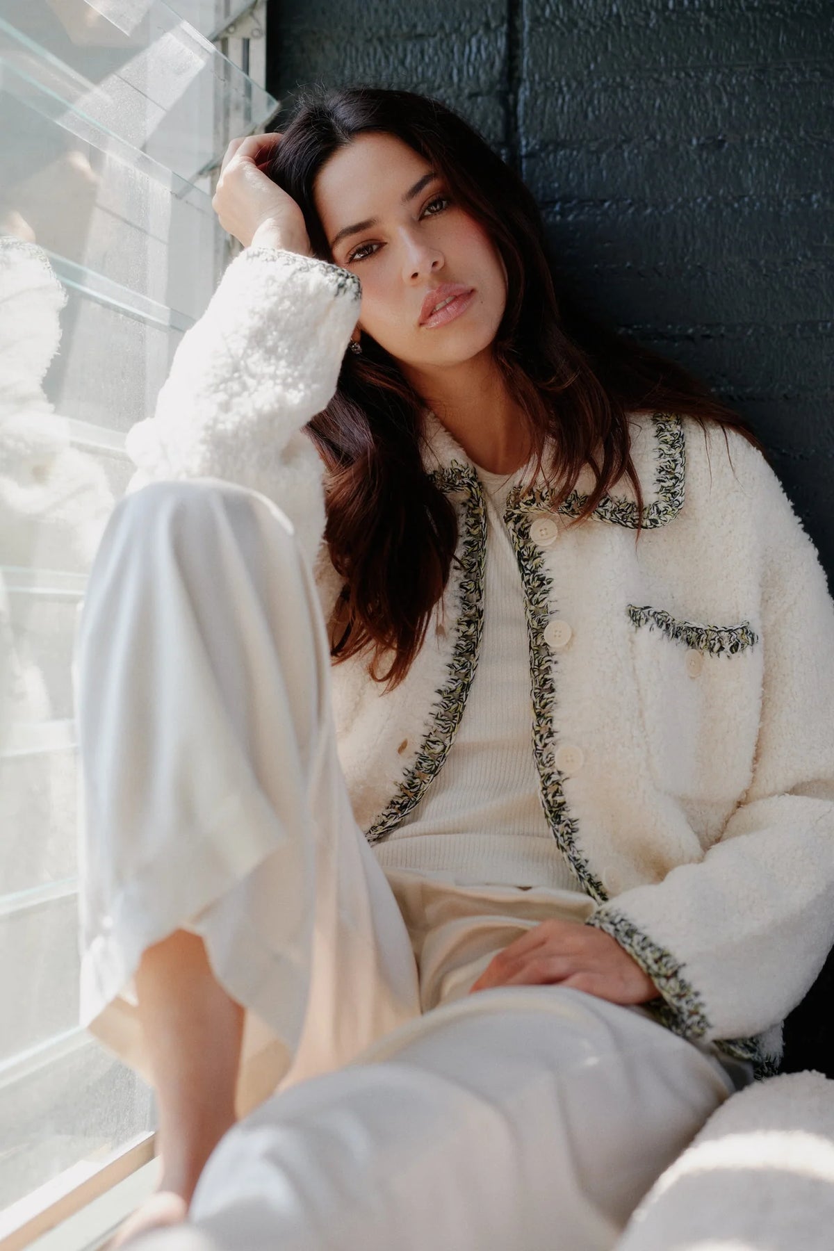 Sablyn - Phoebe knit jacket in gardenia