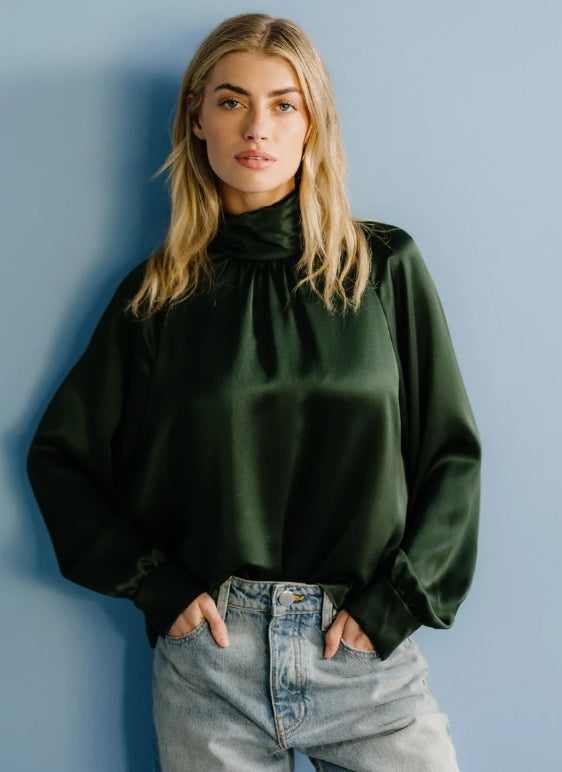 SABLYN - Nadine Silk blouse in Hunter green