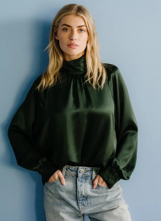 SABLYN - Nadine Silk blouse in Hunter green