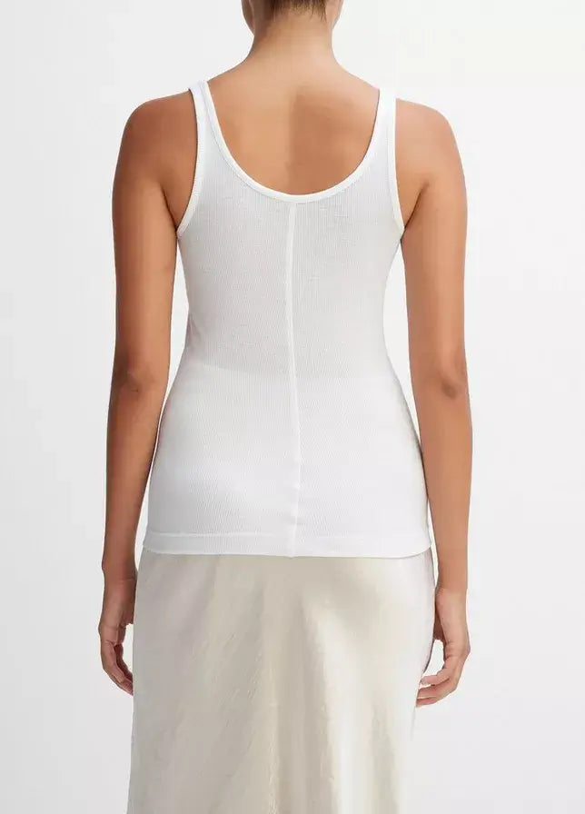 Vince - Scoop Neck Tank in White