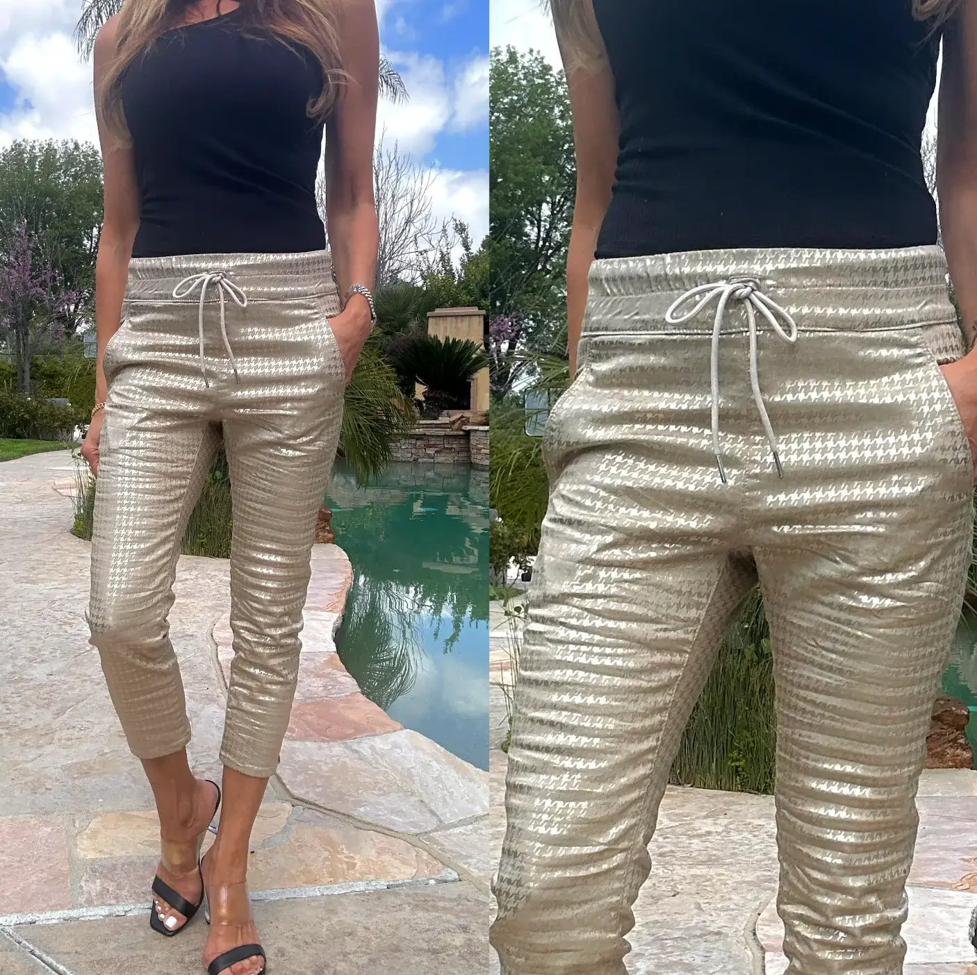 Bevy Flog - Shely Capri in Gold Check