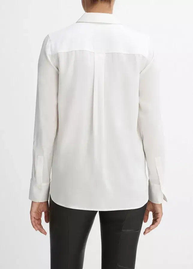 Vince - Slim Fitted Blouse in Optic White