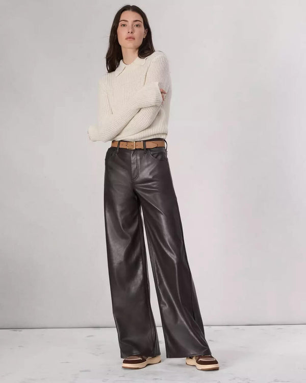 Rag & Bone - Sofie Faux Leather pant in Dk Brown