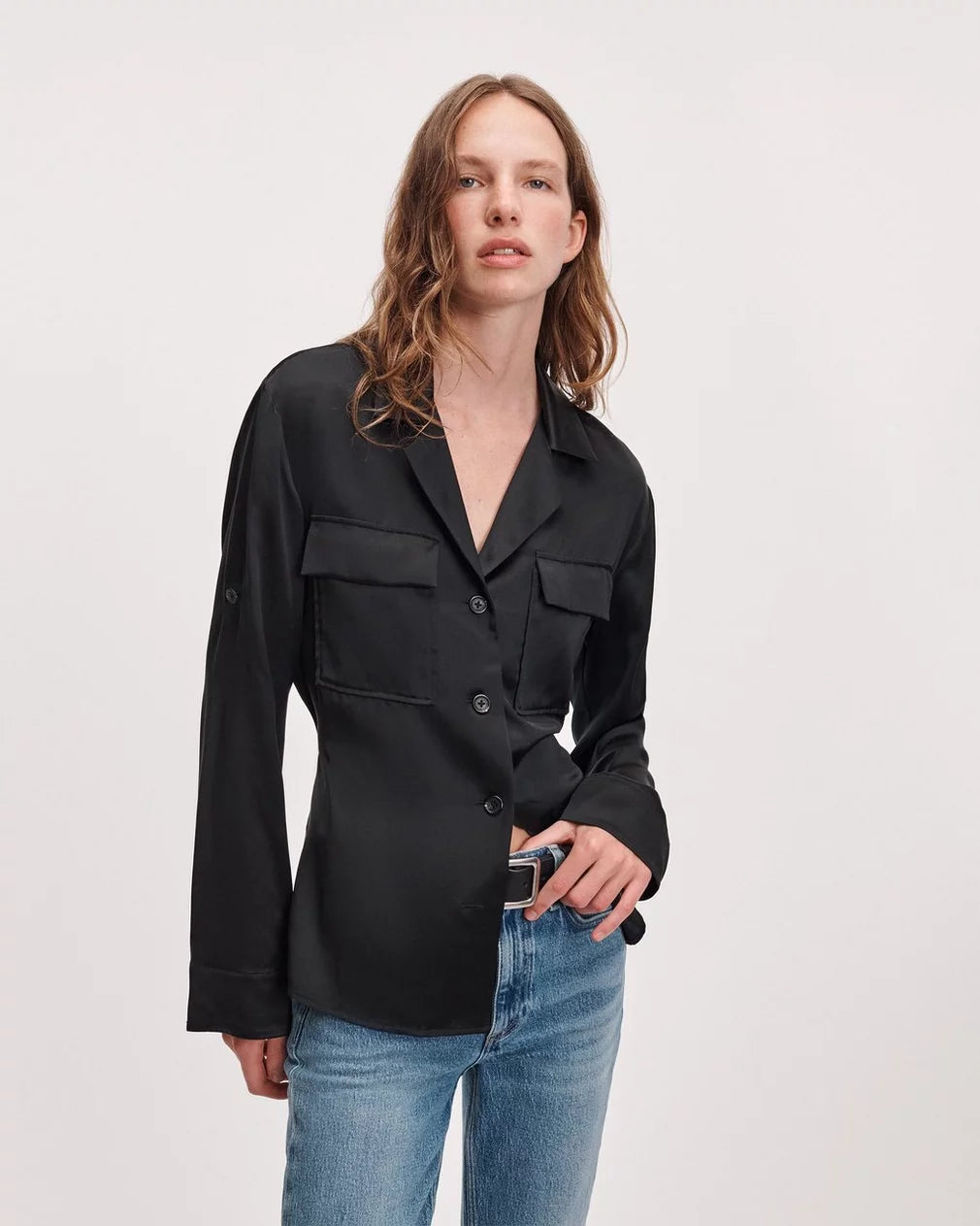 Rag & Bone - Sonny Silk Blouse in Black