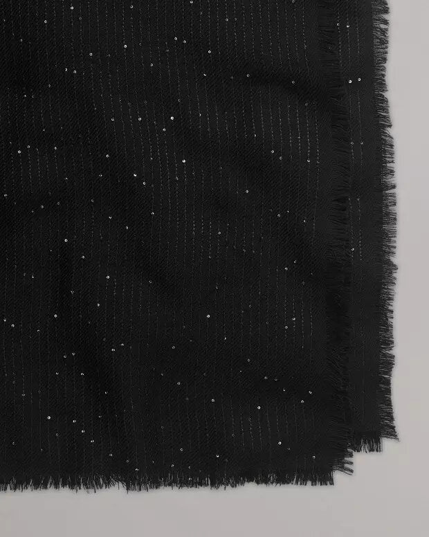 Stella Sequin Scarf in Black