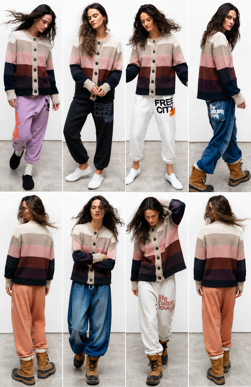 Freecity - cashmere lux super Color pocket cardigan in Mixup