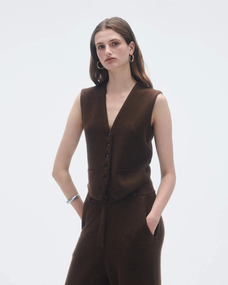 Guest In Residence - Tailored Vest in chestnut