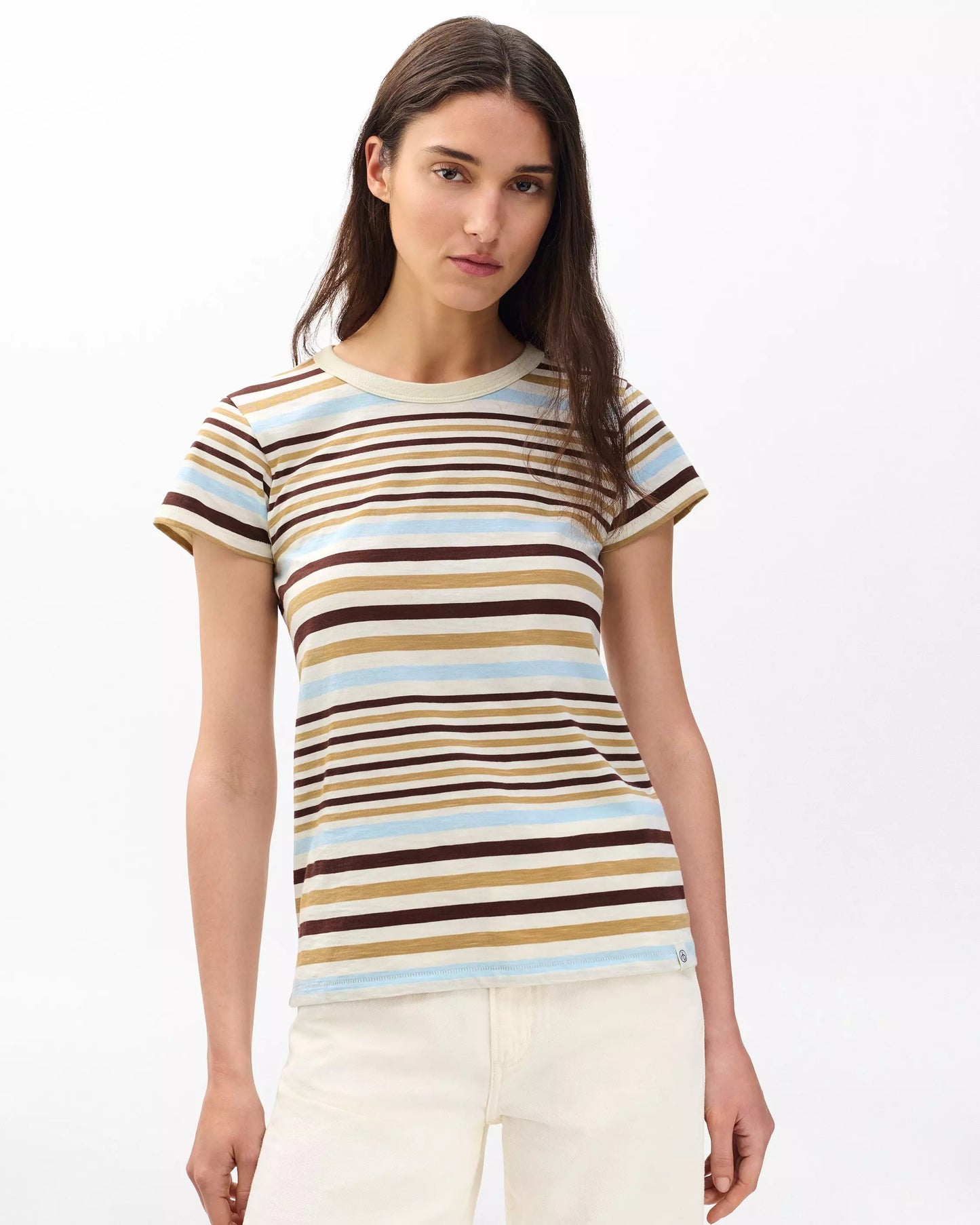 Rag & Bone - Slub Stripe Tee in Ivory multi