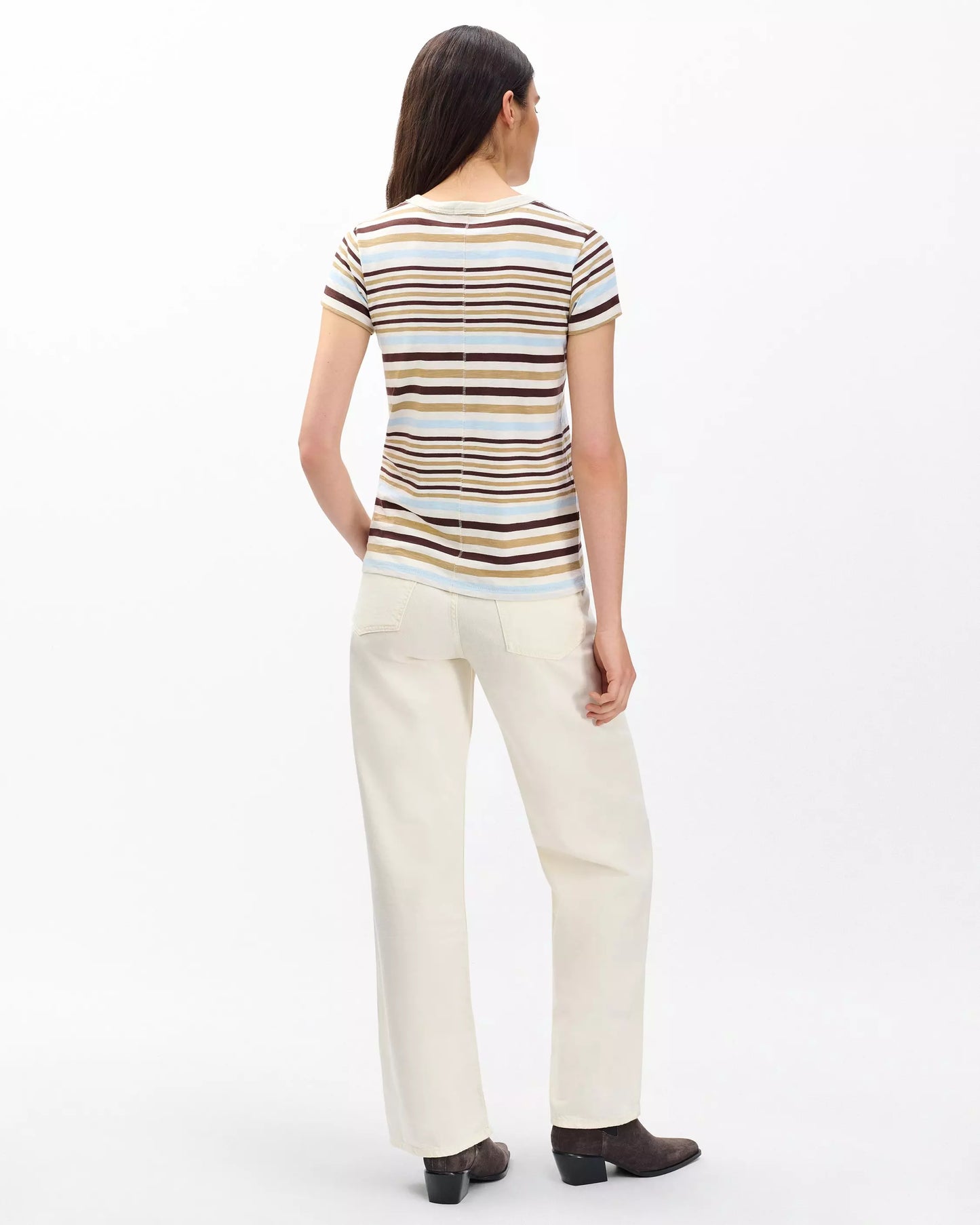 Rag & Bone - Slub Stripe Tee in Ivory multi