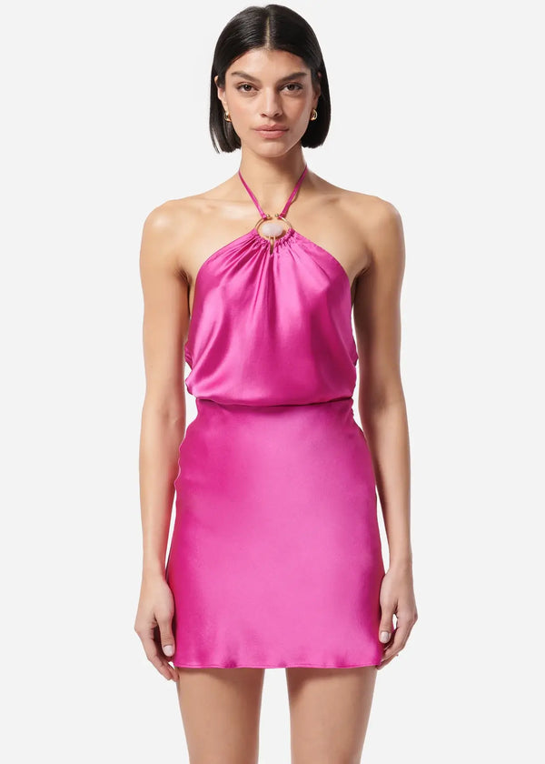 CAMI NYC - Aviva Mini Skirt in Petunia pink -women's silk skirt