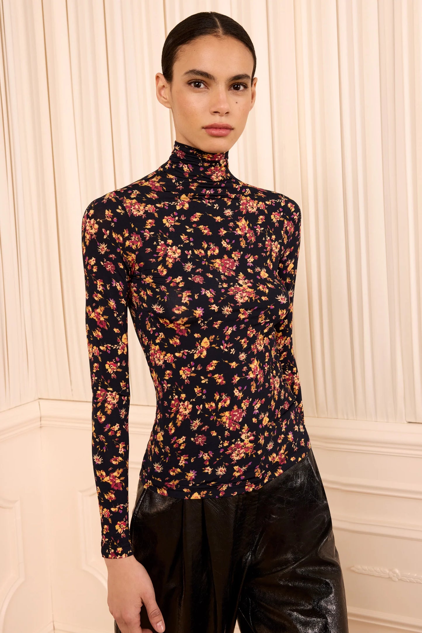 Ulla Johnson - Aurelia jersey top in Noir Floral