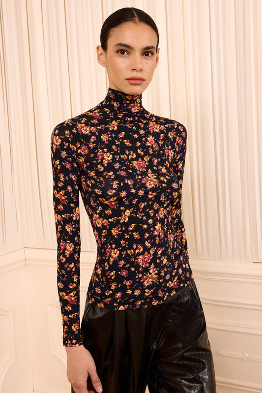 Ulla Johnson - Aurelia jersey top in Noir Floral