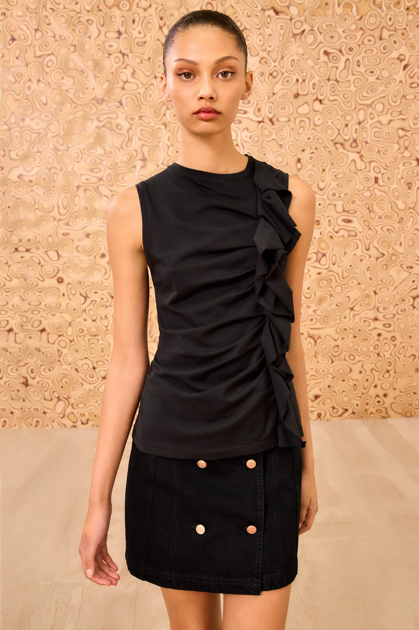 Ulla Johnson - Clio Ruffle top in Noir