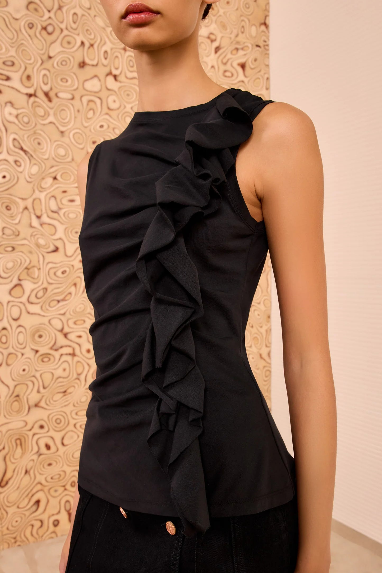 Ulla Johnson - Clio Ruffle top in Noir