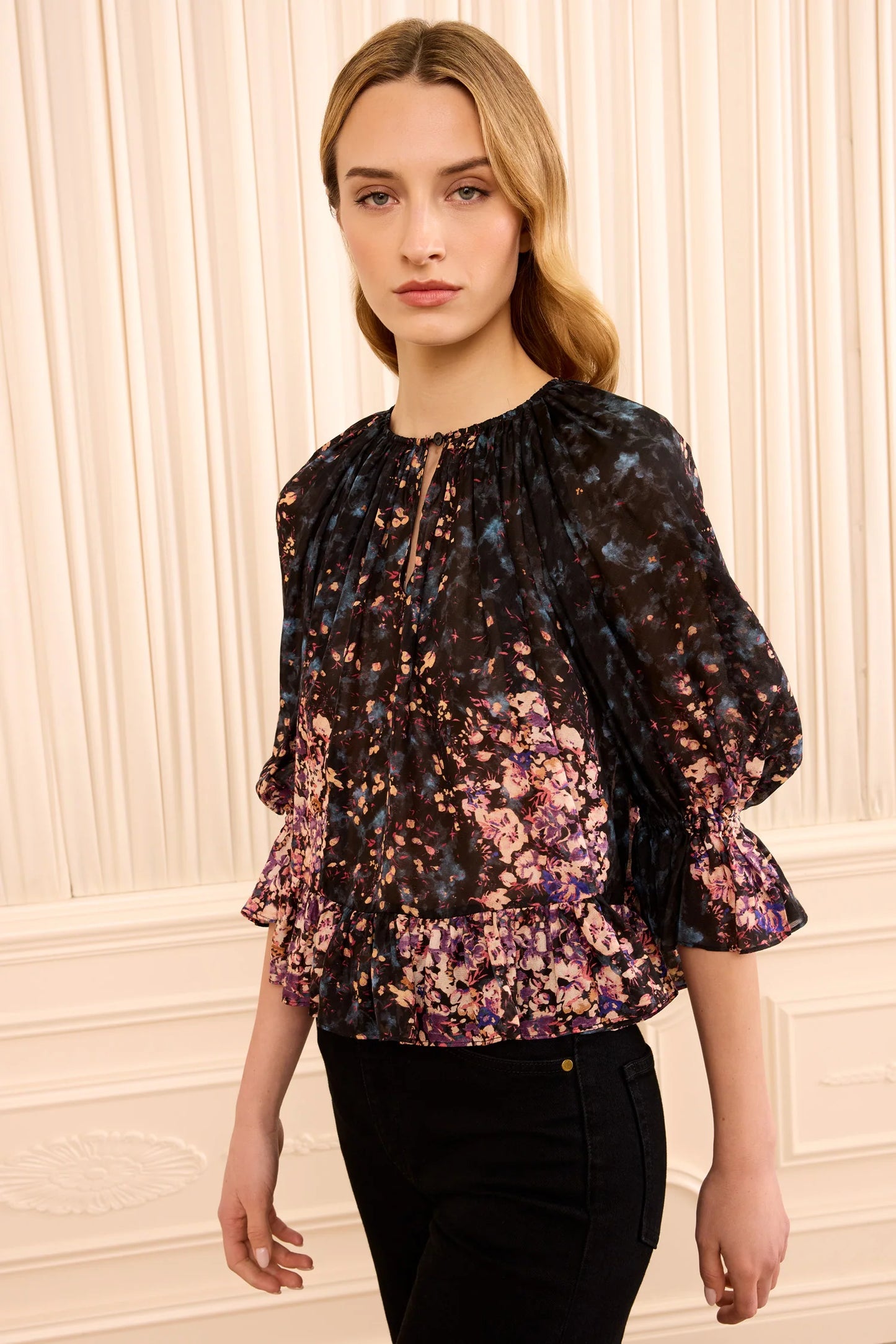 Ulla Johnson - Elise s/s silk blouse in Eclipse