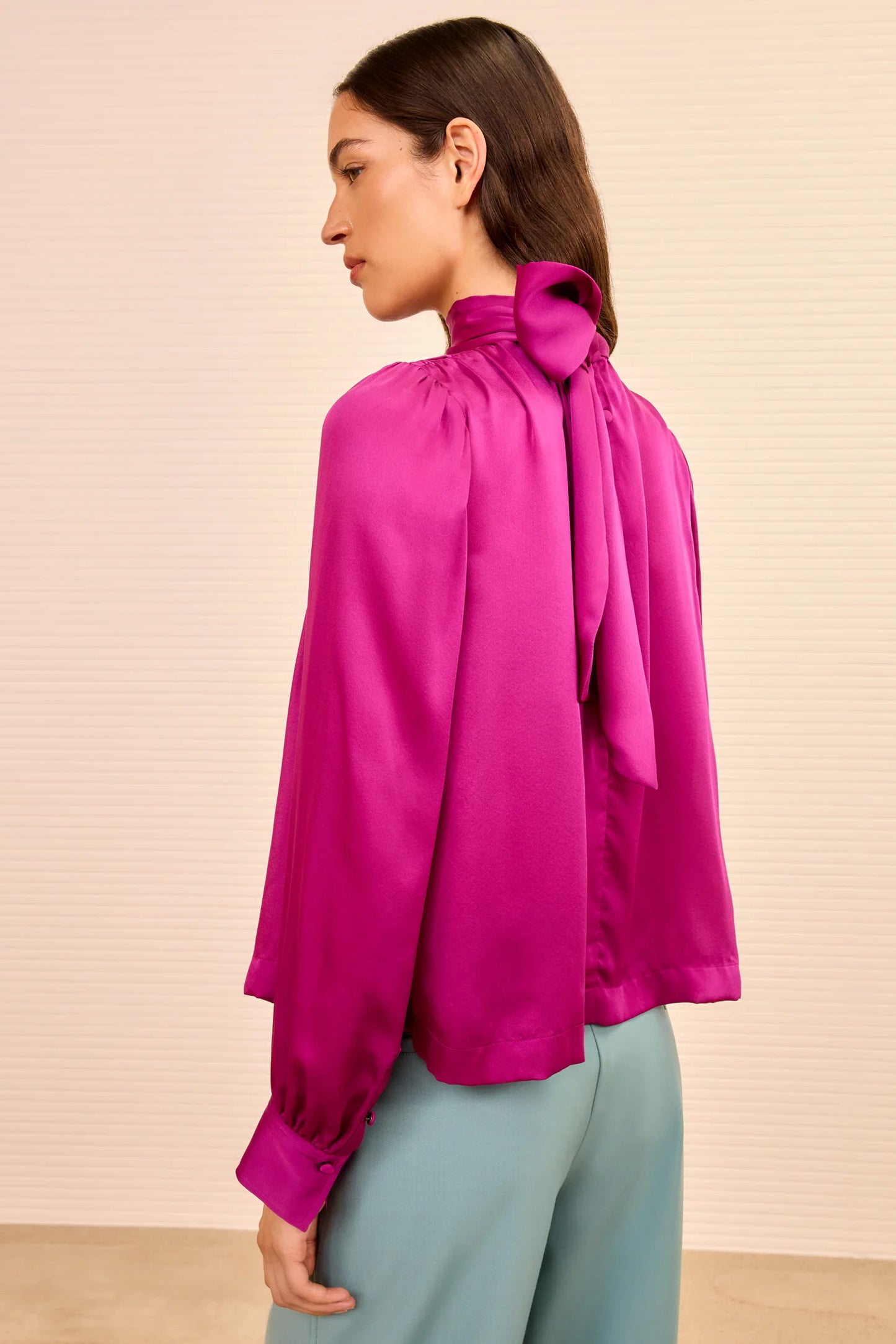 Ulla Johnson - Ornament Tie Blouse in Mulberry