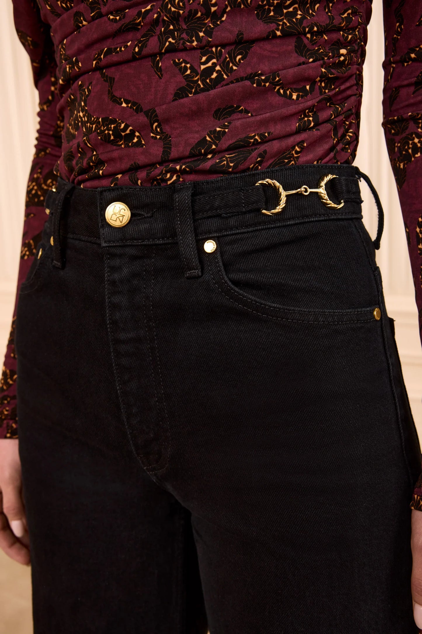 Ulla Johnson - Stretch Valory Flare jean in noir black