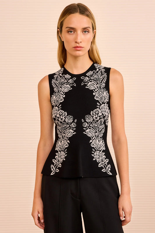 Ulla Johnson - Vanna Jacquard Tank in Noir