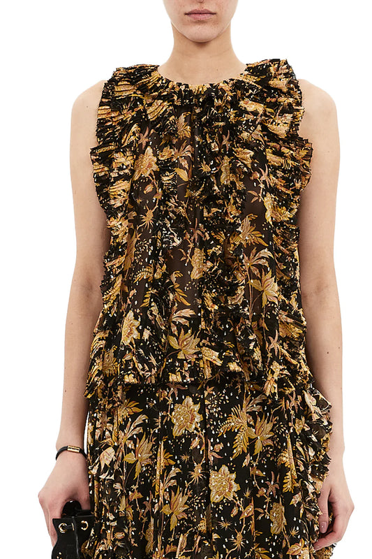 Ulla Johnson - Sabra cascading Ruffle top in Forsythia