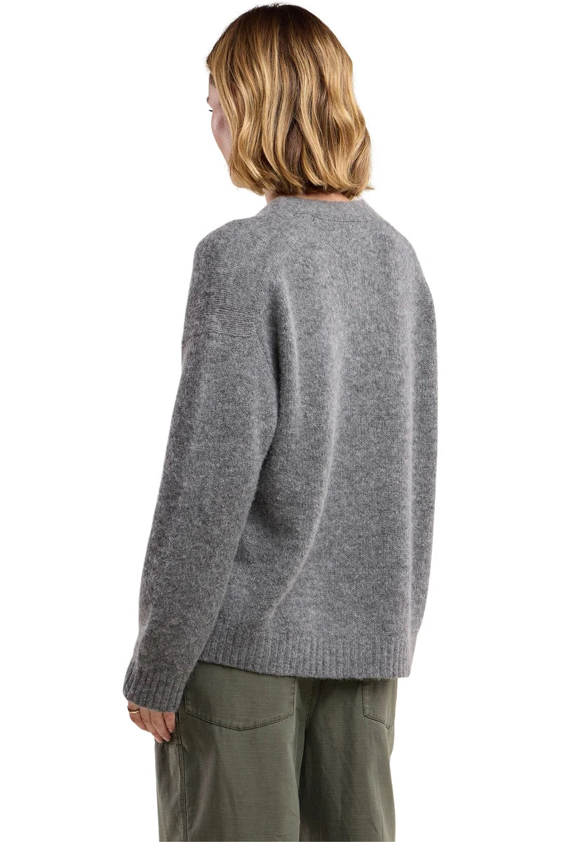 Velvet - Lea Long Sleeve Cardigan in Medium Heather Grey
