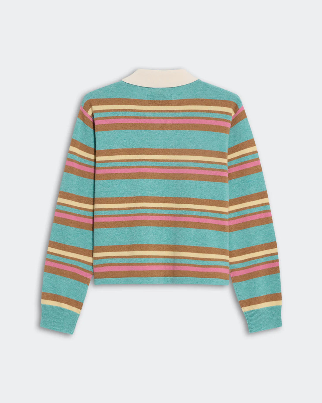 Guest in Residence - Cropped Striped Rugby in Glacier Combo