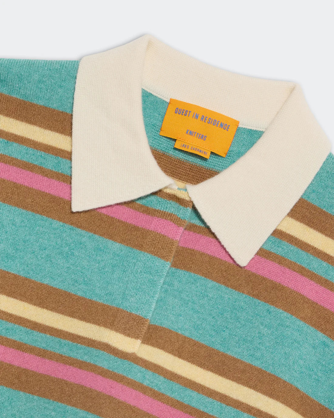 Guest in Residence - Cropped Striped Rugby in Glacier Combo