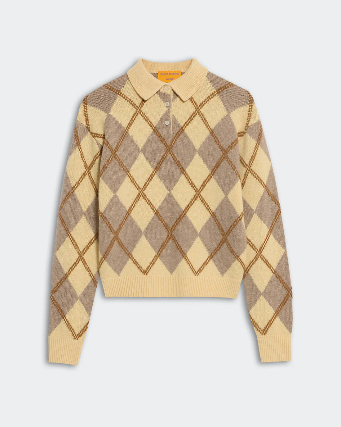 Guest in Residence - Argyle Polo in Butter Combo