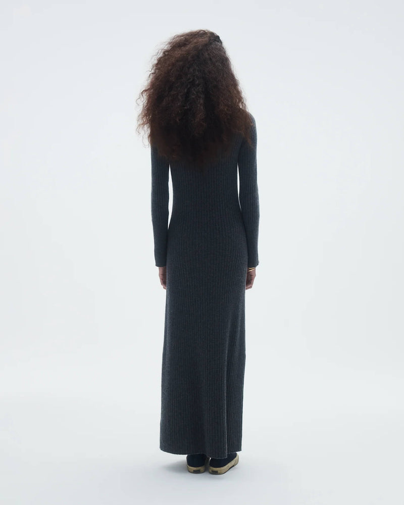 Guest In Residence - Wide Rib Turtleneck dress in Charcoal