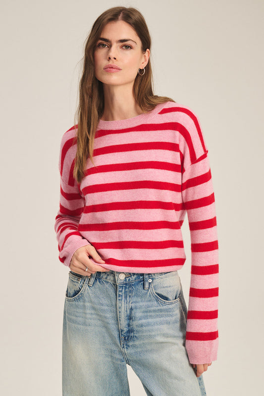 Velvet - Agnese L/S crew sweater in Candy
